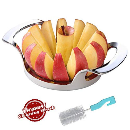  Apple Slicer, Upgraded Version 12 Slices Extra Large Apple Cutter, Stainless Steel Ultra-Sharp Apple Slicer And Corer, Pitter, Apple Divider Up To 4 Inches Fruit (Upgraded)