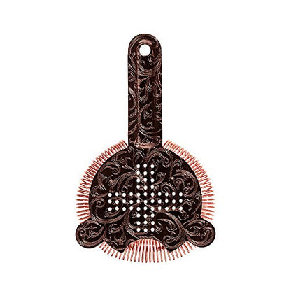  KY FISH Bartender Kit Cocktail Shaker Set-6 Pieces Stainless Steel Copper Plated Etching Bar Tools With Boston Shaker Tins,Mixing Spoon,Mojito Muddler,Jigger,Hawthorne Strainer ,Ice Tongs