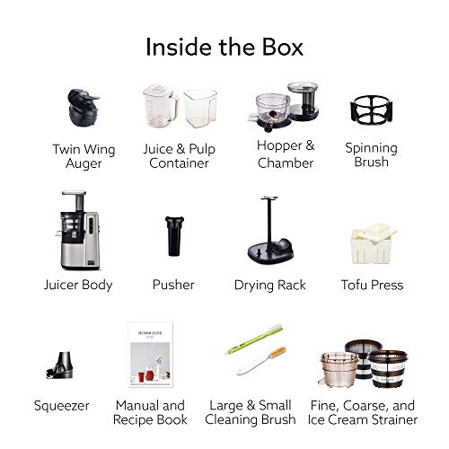  UROM HZ Slow Juicer, Silver (Renewed)