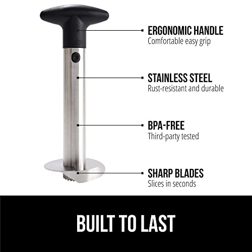  Pineapple Corer, Easy To Use BPA Free Peeler, Rust Resistant Reinforced Stainless Steel Sharp Blades, Fruit Slicer Tool, Detachable Handle, Kitchen Essentials, Core Twist Remover, Black