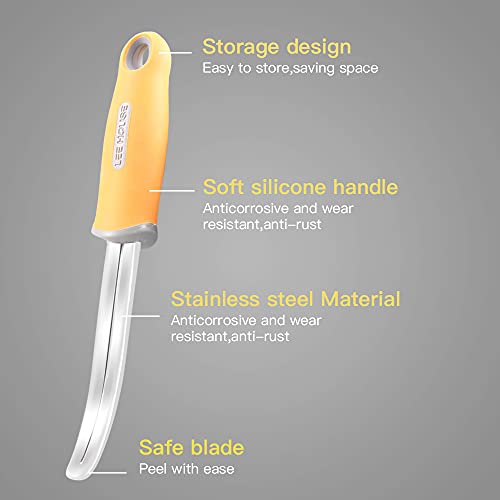  Coconut Meat Remover Knife,Coconut Tool,Coconut Meat Removal Tool Durable Silicone Handle Stainless Steel Coconut Opener Scraper For Kitchen Home