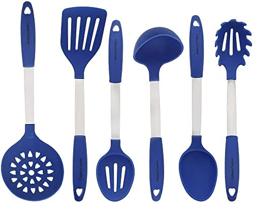  24-Piece Black Stainless Steel & Silicone Cooking Utensil Set, Heat-Resistant Cooking Utensils, Non-Scratching Kitchen Cooking Utensils, Includes A Bonus Recipe E-Book
