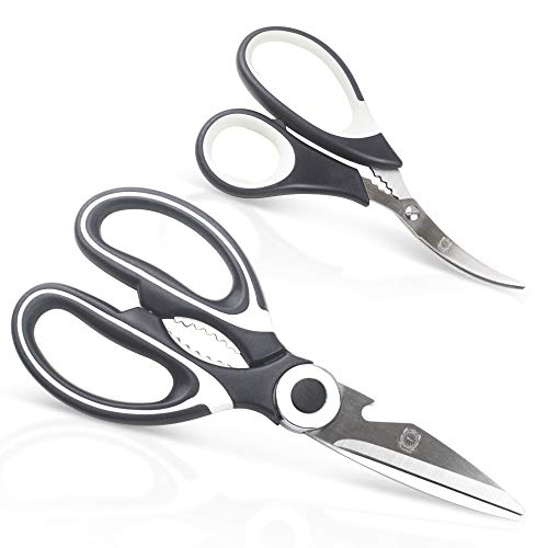  Kitchen Shears - Ultra Sharp Premium Heavy Duty Kitchen Shears And Multi Purpose Scissors Includes Seafood Scissors As A Bonus -Kitchen Heavy Duty Cooking Scissors