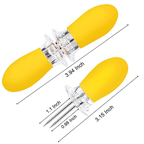  18 Pcs Stainless Steel Corn Cob Holders With Silicone Handle & Convenient Butter Spreading Tool