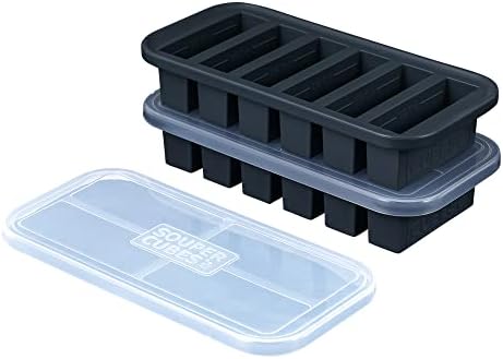  1/2-Cup Freezing Tray With Lid, Aqua, Makes 6 Perfect 1/2 Cup Portions, Freeze Pesto, Salsa, Sauce, Food
