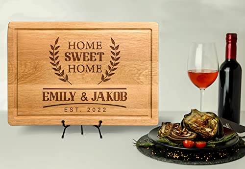  Customized New Home Housewarming Gift, Home Owner Couple Gift Ideas, Personalized Home Sweet Home Bamboo Cutting Board Present For First Home Buyer, Real Estate Engraved Gifts For New Home Buyer Gift