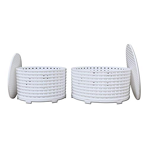  Cheese Molds With Followers For Making Soft And Semi-Hard Cheeses - Set Of 2