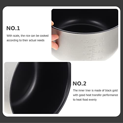  Rice Cooker Inner Pot Rice Porridge Cooker Liner Non- Stick Rice Cooking Container Rice Maker Accessories For Rice Maker Cooker 3 L
