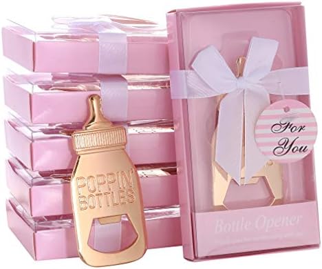  24 Pack Bottle Openers For Baby Shower Favors Gifts, Bridal Baby Shower Decorations Souvenirs, Poppin Bottle Openers With Exquisite Gifts Box Used For Baby Shower Party Favor(New White)