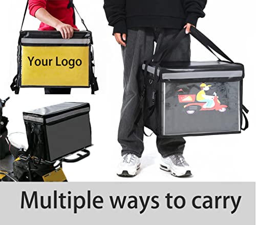  Updated Professional Insulated Food Delivery Bag With Support Frame And Plastic Bottom Plate | Ideal For Uber Eats, Catering,Delivery Drivers, Doordash And More