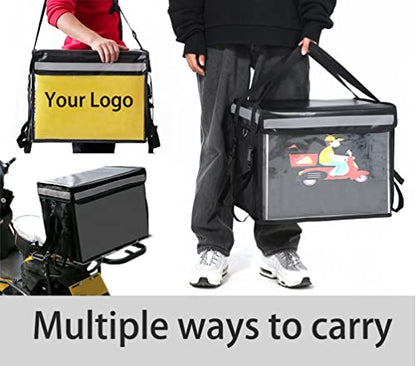  Updated Professional Insulated Food Delivery Bag With Support Frame And Plastic Bottom Plate | Ideal For Uber Eats, Catering,Delivery Drivers, Doordash And More