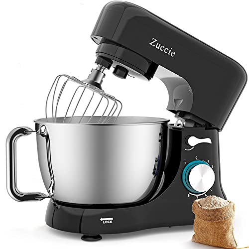  Stand Mixer, Zuccie 4.5L Mixers Kitchen Electric Stand Mixer, 380W Motor Power Food Mixer, 8+P-Speed Dough Mixer With Dough Hook, Wire Whip & Beater, Black