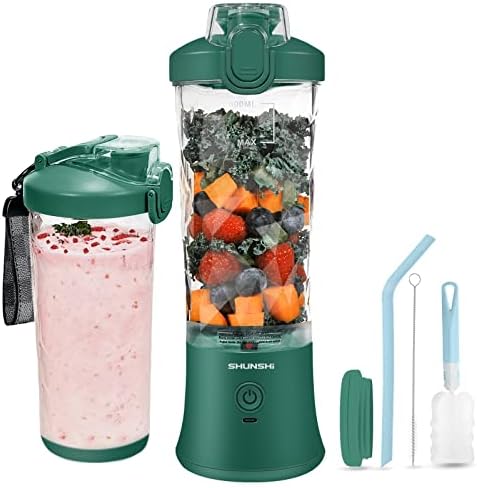  Portable Blender, Personal Size Blender For Shakes And Smoothies With 6 Blades Mini Blender 20 Oz For Kitchen,Home,Travel(White)