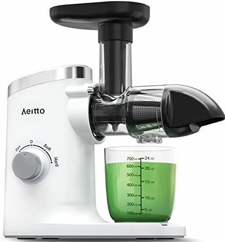  Slow Juicer,Aeitto Celery Juicer Machines,Masticating Juicer,Cold Press Juicer, Juice Extractor With 2-Speed Modes,Reverse Function & Quiet Motor For Vegetables And Fruits,Easy To Clean With Brush