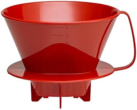  Pour-Over Reusable Coffee Brewing Cone With Gold-Toned Mesh Permanent Coffee Filter, Number 4-Size, Black