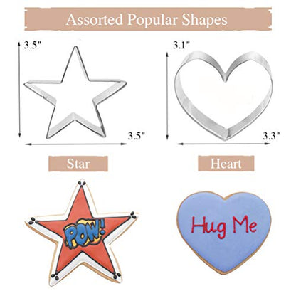  Cookie Cutters 4" To 3" Set Of 6 Mickey & Minnie Mouse Unicorn Dinosaur Heart Star Hot Biscuit Cake Fondant Pancake Cutter Mold For Kids Children Holiday Celebration Birthday Party