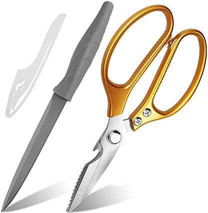 Kitchen Scissors,Heavy Duty Food Scissors,Multipurpose Stainless Steel Food Scissors For Poultry,Fish, Meat, Vegetables Herbs, Bones, Dishwasher Safe,2-Pack Kitchen Shears