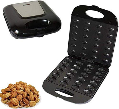  Electric Walnut Cake Maker, Automatic Mini Nut Waffle Bread Machine Sandwich Iron,Toaster Baking Breakfast Pan Oven