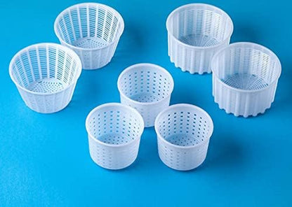  7 Items Cheese Making Kit | Variouse Cheese Molds 0.25-0.6 Kg For Soft Cheeses (7). Cheesemaking From Cow And Goat Milk. Cheese Making Supplies