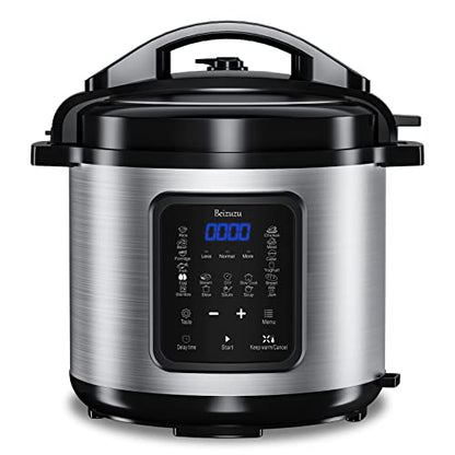  Electric Pressure Cooker 9-in-1, 6-qt Multi-Functional Built-in Programs Pressure Pot, 10+ Safety-Features Multicooker, Slow Cooker, Rice Cooker, Steamer, Sauté, Yogurt Maker, Warmer & Sterilizer W/ Measuring Cup & Stainless Steel Rack