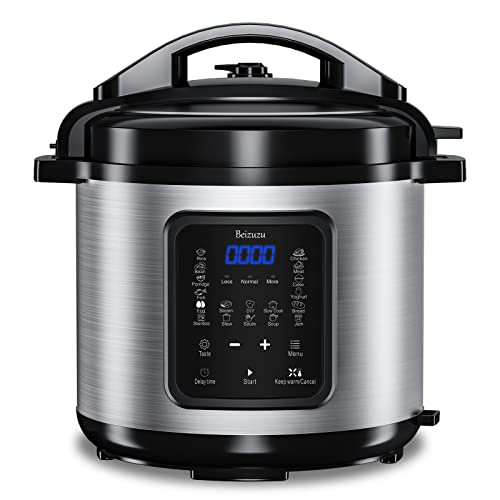  Electric Pressure Cooker 9-in-1, 6-qt Multi-Functional Built-in Programs Pressure Pot, 10+ Safety-Features Multicooker, Slow Cooker, Rice Cooker, Steamer, Sauté, Yogurt Maker, Warmer & Sterilizer W/ Measuring Cup & Stainless Steel Rack