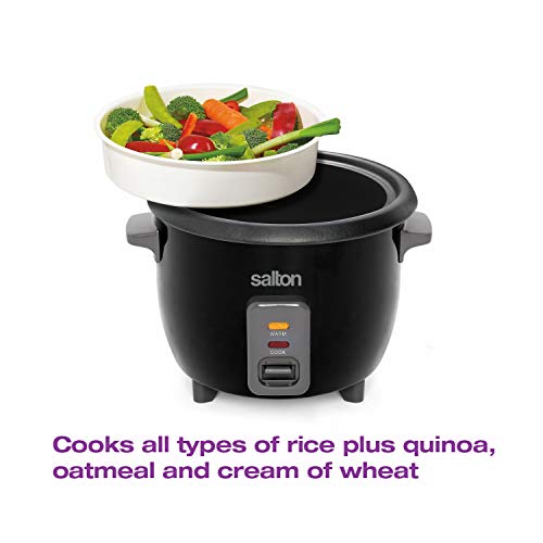  Automatic, 6 Cup Rice Cooker, 6 Cups Cooked / 3 Cups Uncooked, Black, Stainless Steel
