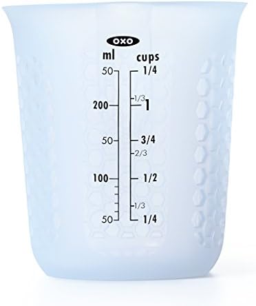 OXO Good Grips 3 Piece Squeeze & Pour Silicone Measuring Cup Set, Blue