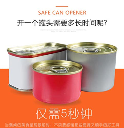 GENERIC Cut Safe Can Opener Manual Can Opener Smooth Edge Heavy Duty Handheld Side Cut Can Opener Ergonomic Smooth Edge Food Grade Stainless Steel Cutting Can Opener For Home Kitchen & Restaurant (2 Packs)
