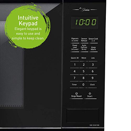 Panasonic Genius Countertop Microwave Oven (NNSG676B) - Black, 1100W, 1.3 Cu. Ft.