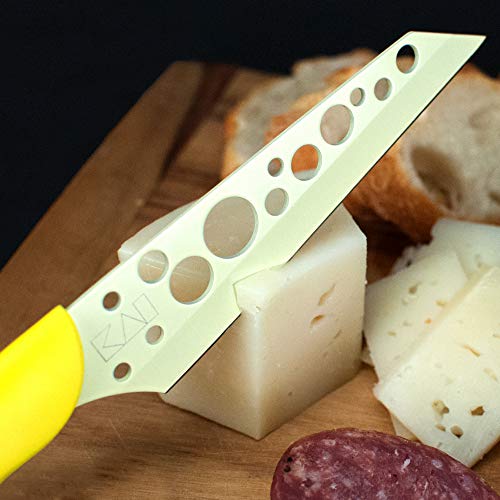  / 4.5" Cheese Knife With Sheath, Colorful Knife, Swiss-Cheese-Holes In Blade Prevent Sticking, Fun Cheese Knives