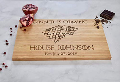  Dinner Is Coming - GOT - Custom Engraved Cutting Board - Personalized - Wedding - Engagement - Gift - Anniversary