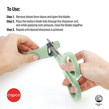  High Carbon Stainless Steel All Purpose Shears With EdgeKeeper Self-Sharpening Sheath, 8.86-Inch, Pistachio