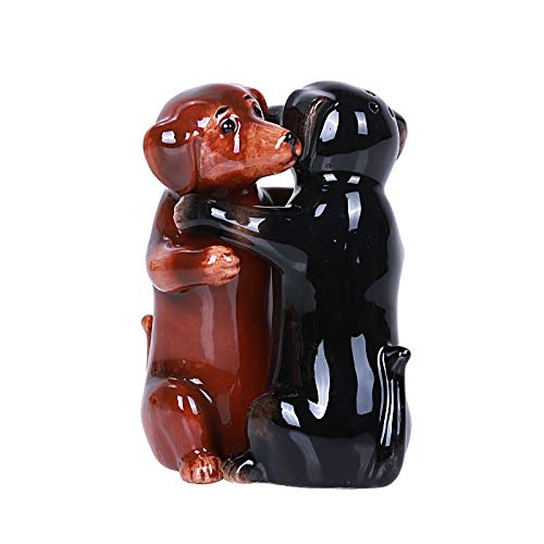  Hugging Daschund Magnetic Ceramic Salt And Pepper Shakers Set