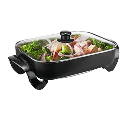  Large Capacity Nonstick Electric Skillet - Serves 4 To 6 People (16 Inch)