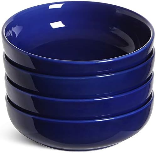  Pasta Bowls 45 OZ, Large Salad Bowls And Serving Bowls, Soup Bowl, Ceramic Pasta Plates - 8.5 Inch, Set Of 4, White