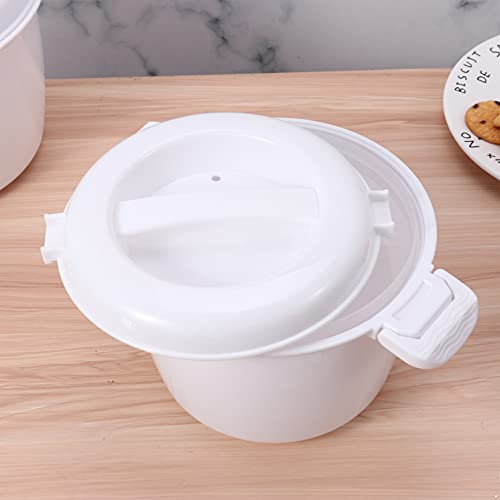  Portable Microwave Rice Cooker With Rice Paddle Food Steamer Pot White Small