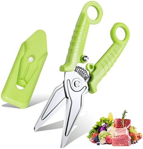 White Kitchen Scissors For Food Heavy Duty Poultry Shears Meat Shears Dishwasher Safe Stainless Steel Cooking Scissors For Chicken Thanksgiving Christmas Day