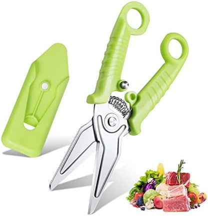  White Kitchen Scissors For Food Heavy Duty Poultry Shears Meat Shears Dishwasher Safe Stainless Steel Cooking Scissors For Chicken Thanksgiving Christmas Day