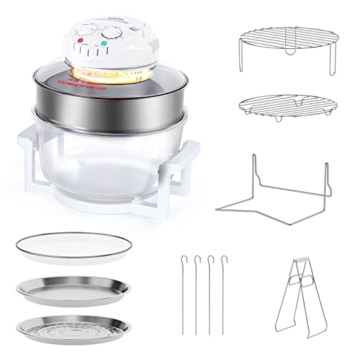  Infrared Halogen Oven Chicken Turbo Cooker Oven Large 17 Quart For Healthy Meals Fries Chips With 11 Accessories
