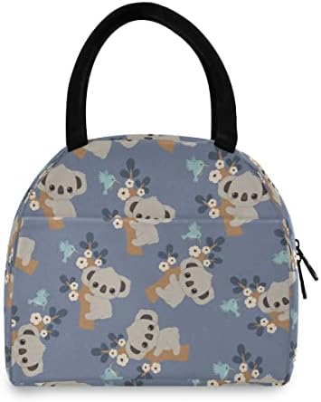  Senya Lunch Bag, White Marble Black Texture Insulated Lunch Box Cooler Bag Tote Bag For Women Kids/Picnic/School/Work