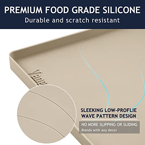  Premium Under Sink Mats For Kitchen Waterproof 34" X 22", Extra Thick Non-Slip Silicone Under Sink Liner Drip Tray, Raised Edge Under Sink Cabinet Mat,Prevent Drips, Leaks, Spills,Beige