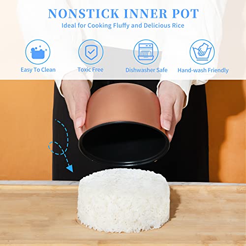  1.0L Mini Rice Cooker, 2 Cups Uncooked WHITE TIGER Portable Travel Steamer Small,15 Minutes Fast Cooking, Removable Non-stick Pot, Keep Warm, Suitable For 1-2 People - For Cooking Soup, Rice, Stews & Oatmeal