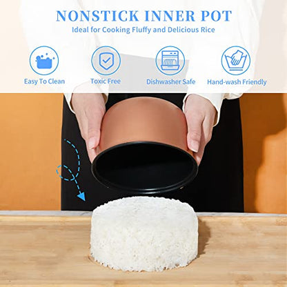  1.0L Mini Rice Cooker, 2 Cups Uncooked WHITE TIGER Portable Travel Steamer Small,15 Minutes Fast Cooking, Removable Non-stick Pot, Keep Warm, Suitable For 1-2 People - For Cooking Soup, Rice, Stews & Oatmeal
