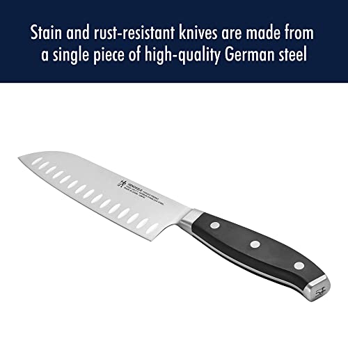  Forged Premio Hollow Edge Santoku Knife, 7-inch, Black/Stainless Steel