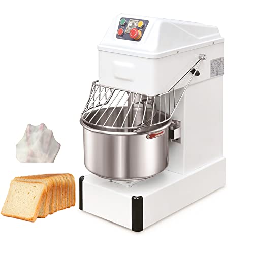  Commercial Food Mixer 21QT Commercial Food Stand Mixer Dough Kneading MachineDouble -speed Double-acting 304 Stainless Steel 1.5KW 120V