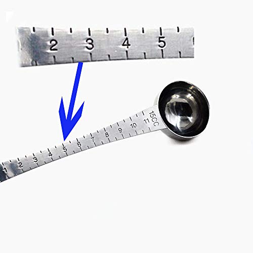  Coffee Scoop 5ml & 15ml Long Handle Stainless Steel Teaspoon & Tablespoon 1pc (1Tsp & 1Tbsp) With Tick Mark For Coffee Or Baking