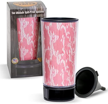  Ossy Oak Shadow Grass Blades By Spit Bud - The Ultimate Spittoon For Chew - Portable Dip & Snuff Cup With Lid, Pop Tab, Spill-Proof Funnel, Can Cutter & Holder - Fit In Cup Holders - Holds 8oz - Made In USA