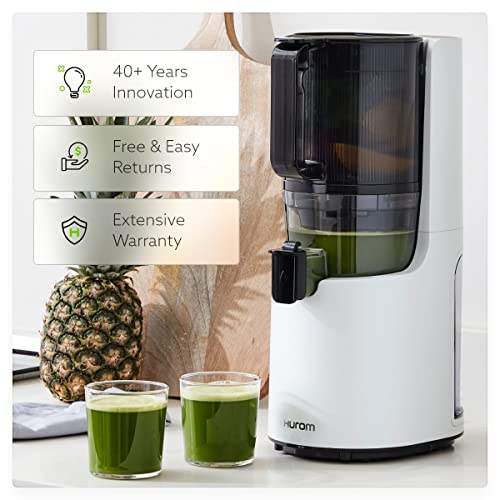 H-200 Easy Clean Electronic Juicer Machine (Silver) - Self Feeding Slow Juicer W Big Mouth Hopper To Fit Whole Fruits & Vegetables - Healthy Living - Rinse Clean No Scrub BPA Free Easy Assembly