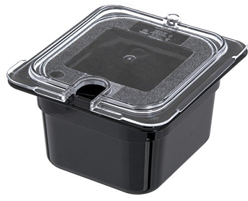 3068403-E Plastic Food Pan, 1/6 Size, 4 Inches Deep, Black