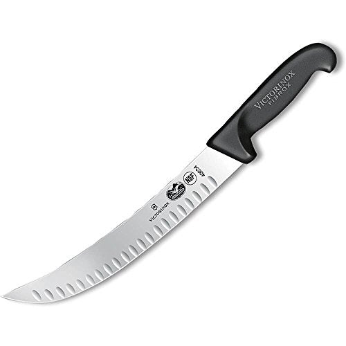  Victorinox 10" Cimeter Knife, Curved Blade, Granton, Black Fibrox Handle 5.7323.25